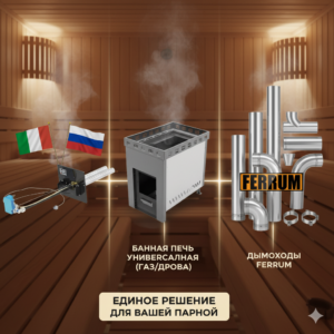 Банные печи, ГГУ и комплектующие к ним